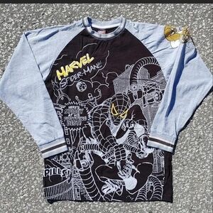 Vtg 2008 Marvel Spider-Man vs Doctor Octopus AOP Long Sleeve T-Shirt L